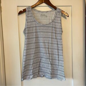 Eddie Bauer black and white print cotton tank